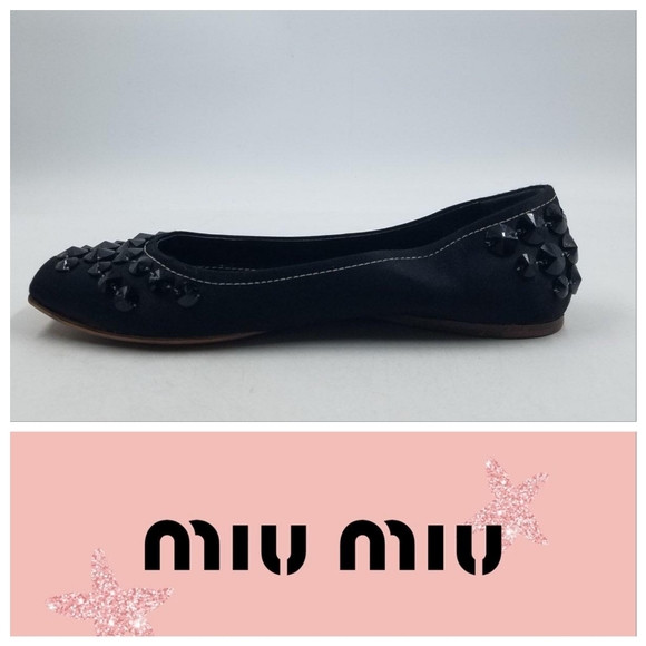 Miu Miu Black flats size 9 - Picture 1 of 9